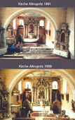 Innenansichten der Kirche aus den Jahren 1969 und 1991.